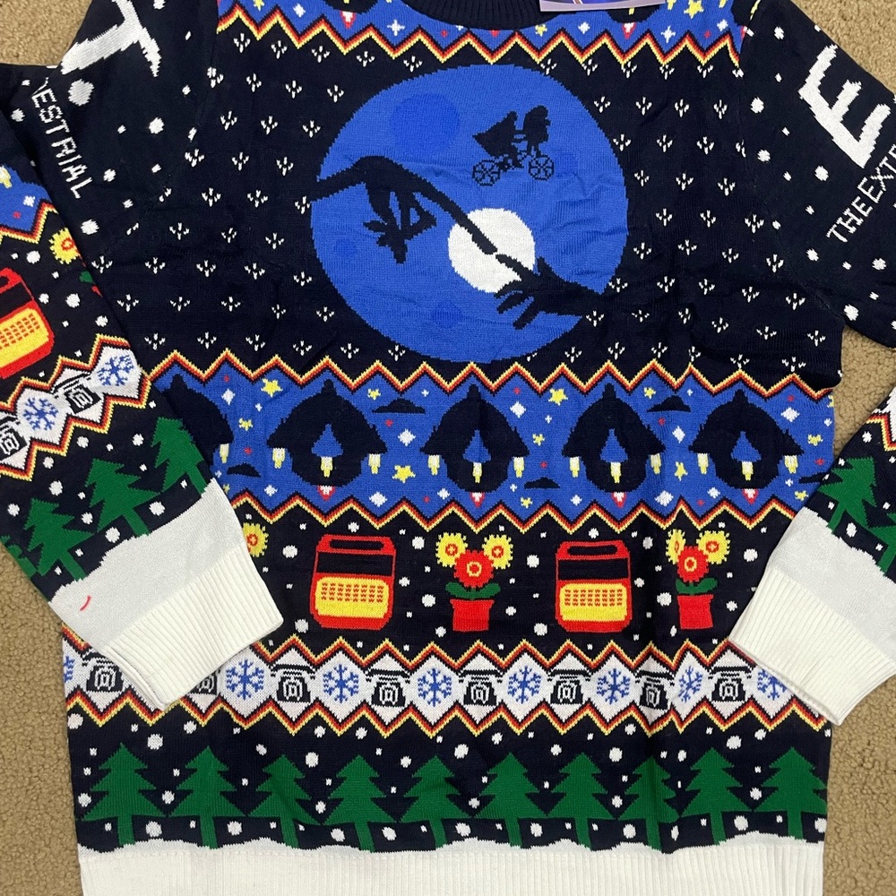Men's E.T. Christmas Sweater - Black and Blue
